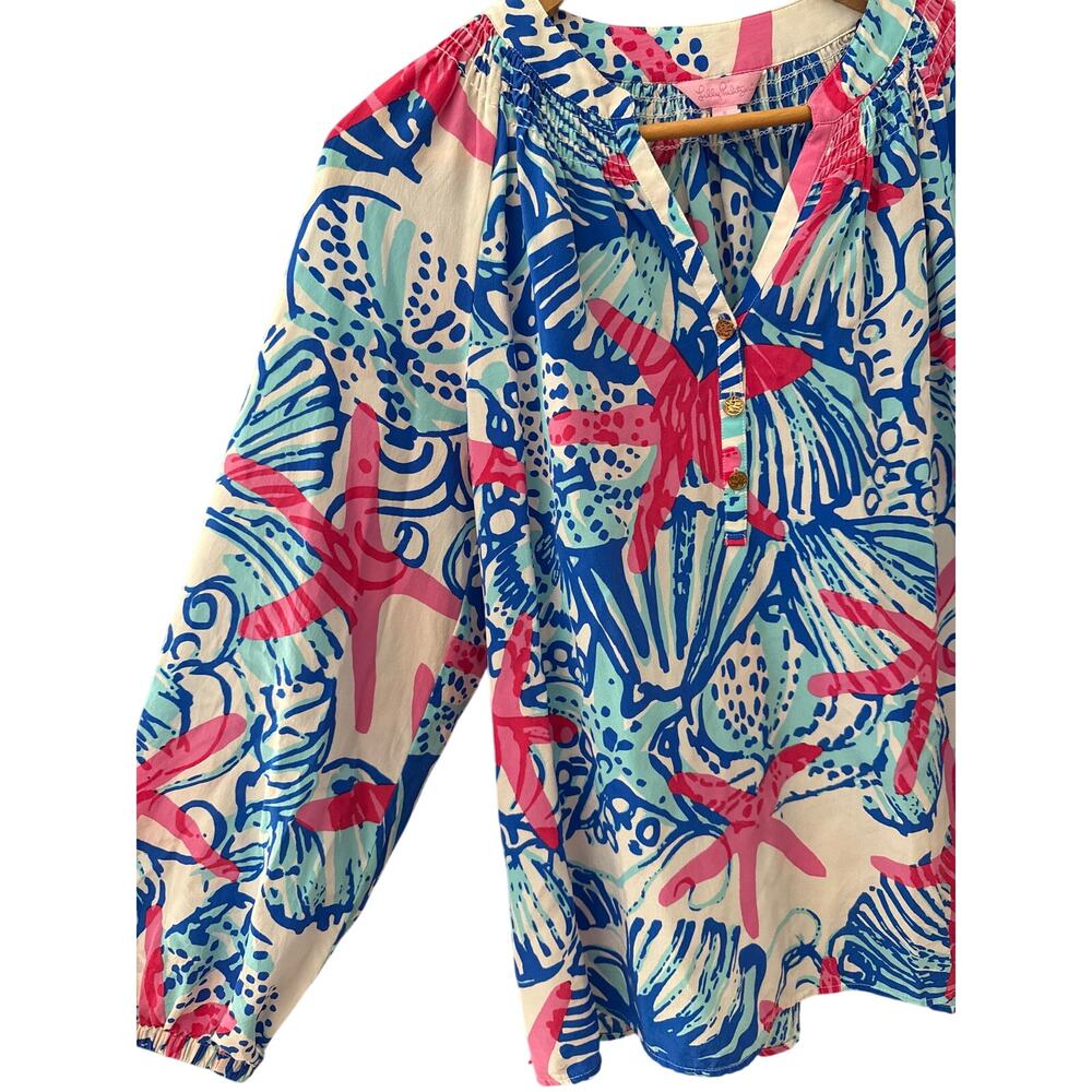 Lilly Pulitzer Elsa Top She She Shells in Resort‎ White Size Small - Picture 4 of 8